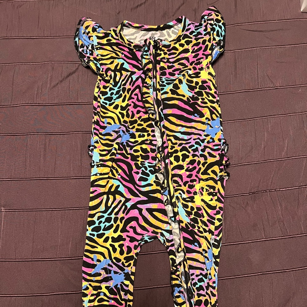 BUMS & ROSES animal print romper